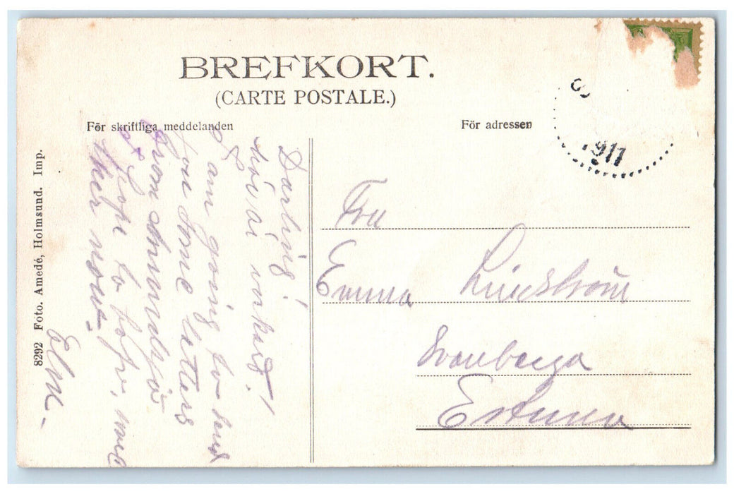 1911 Parti Fr. Selsjon Municipality of Sweden Posted Antique Postcard
