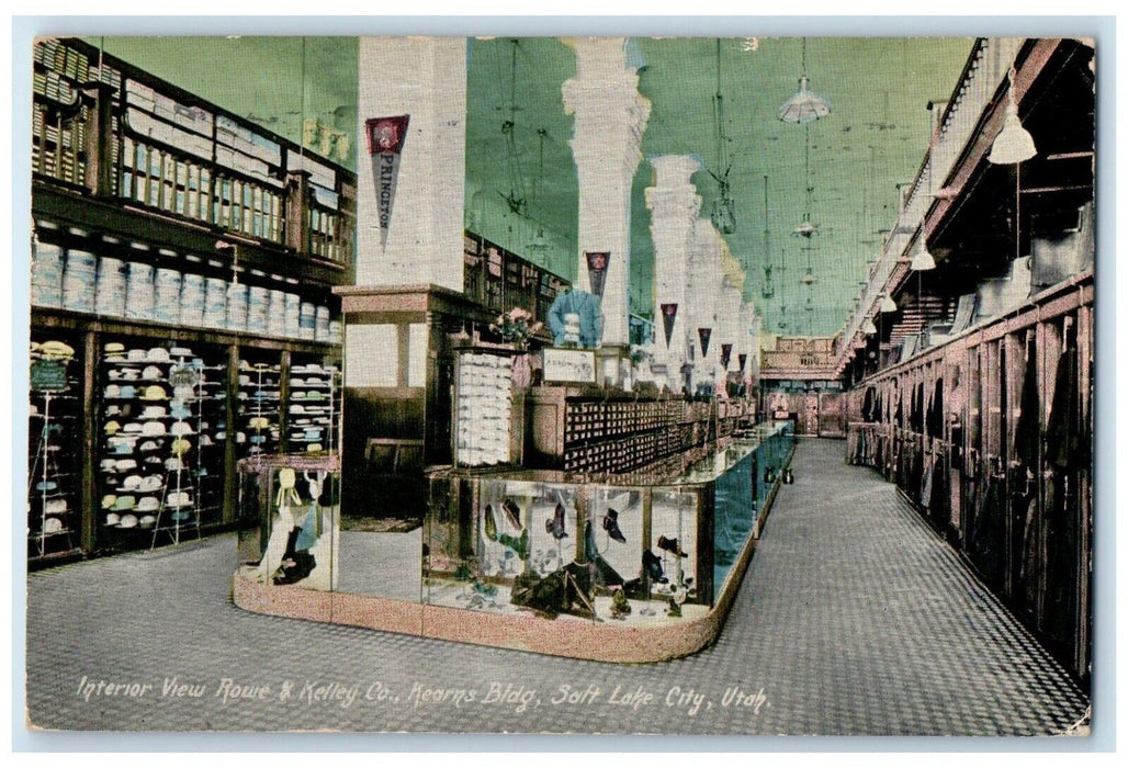 1911 Interior View Rowe Kelley Co Kearns Building Salt Lake City Utah Postcard