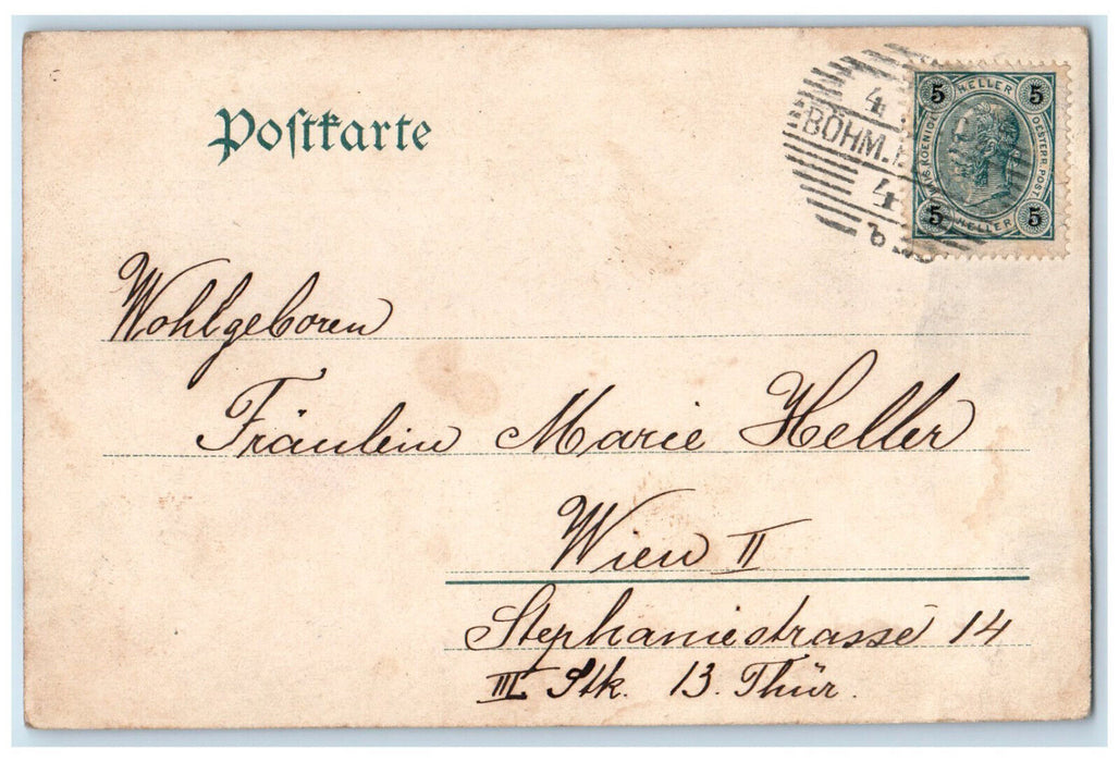 1904 Street Part at the District Court in Leipa Austria Posted Postcard