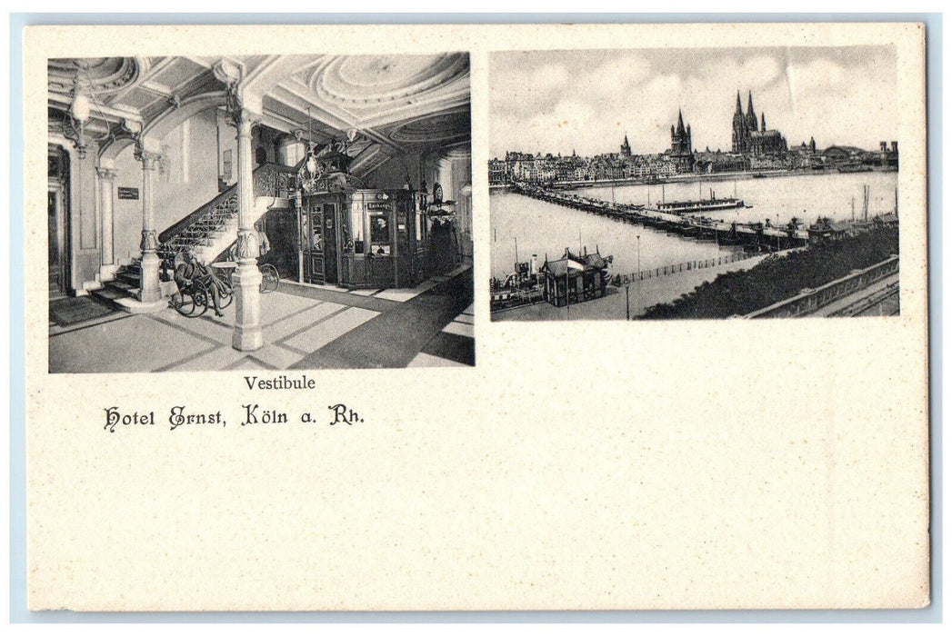 c1905 Vestibule Stairs Hotel Ernst Cologne Germany Antique Unposted Postcard