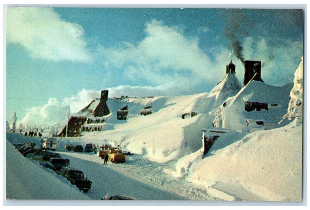 c1960 Mountain Snow Shimmering Fantasyland Timberline Lodge Oregon OR Postcard