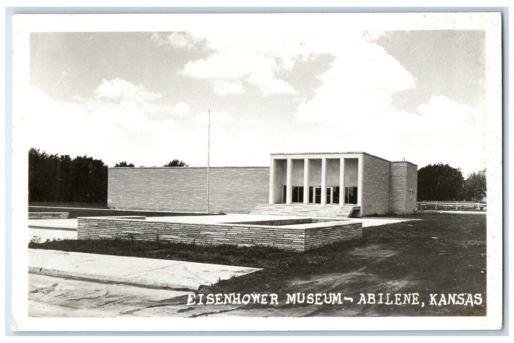 c1950's Eisenhower Museum Building Abilene Kansas KS RPPC Photo Vintage Postcard