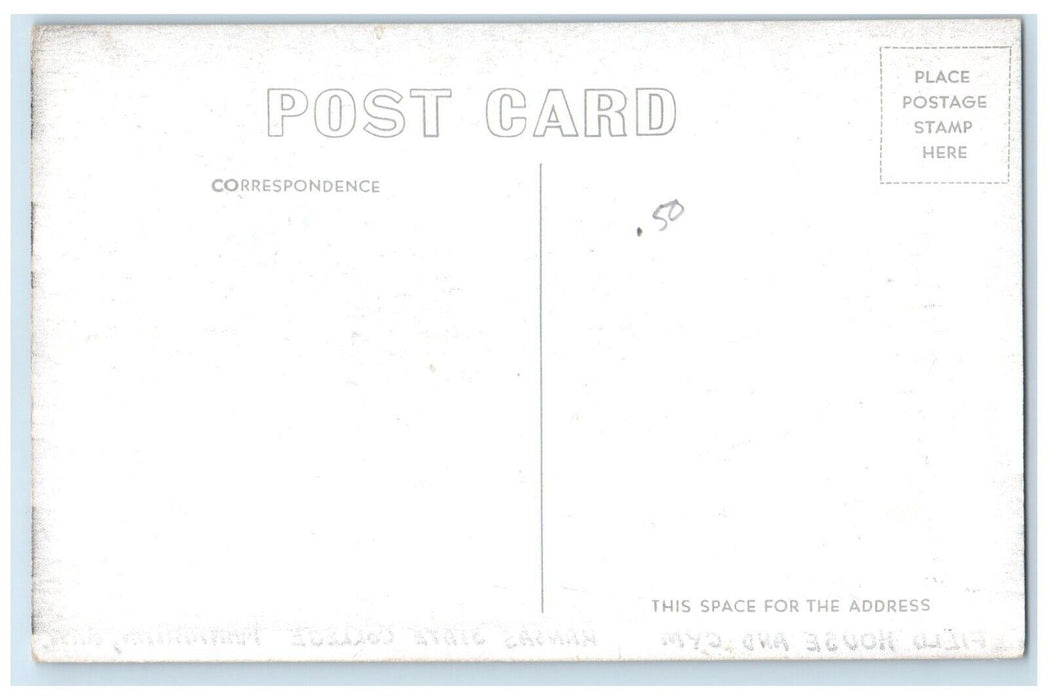 c1920 Field House Gym Kansas State College Manhattan Kansas KS Vintage Postcard