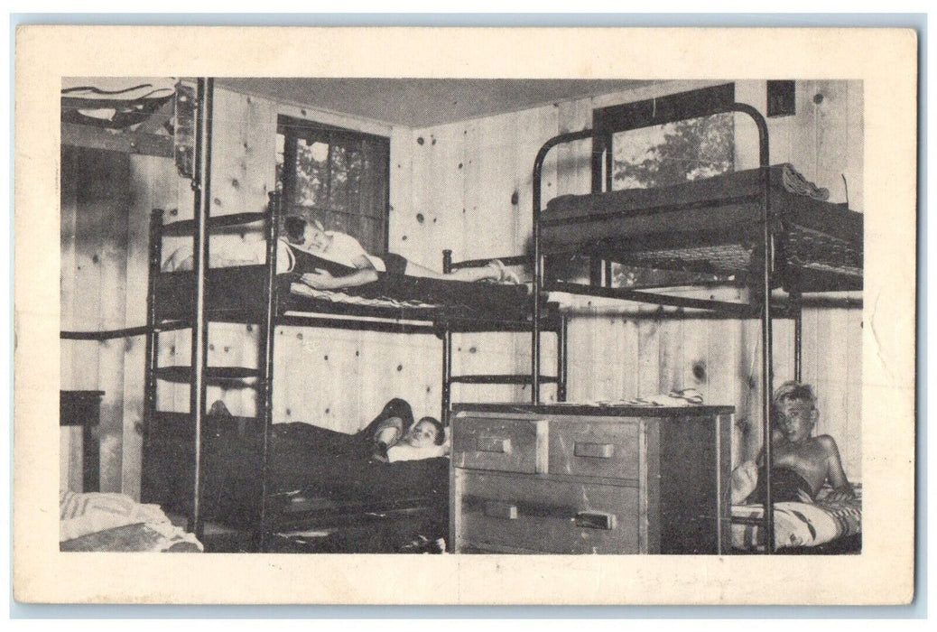 1920 Interior Cabin Scene Sioux Falls YMCA Camp Tepeetonka South Dakota Postcard