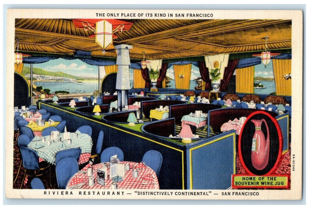 1939 Riviera Restaurant Interior San Francisco California Exposition Postcard