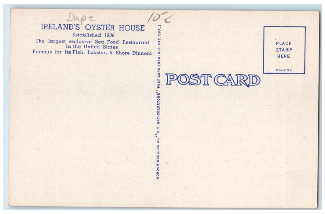 c1940 Lobster Grotto Marine Dining Room Clark St. Chicago Illinois IL Postcard