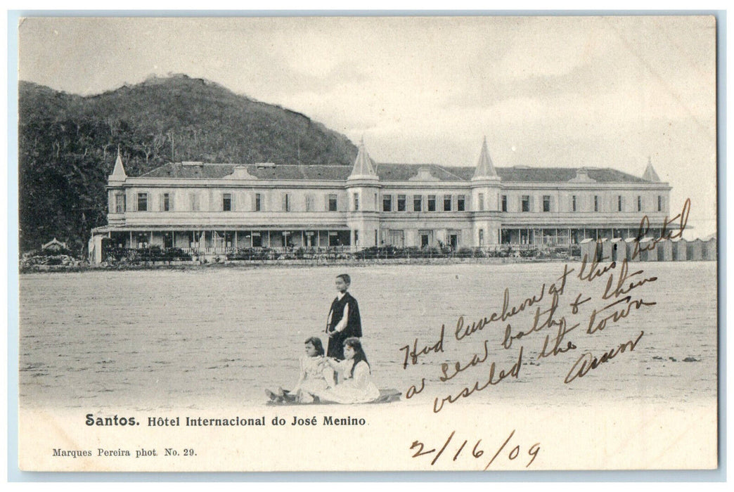 1909 Hotel International Do Jose Menino Santos Sao Paulo Brazil Postcard