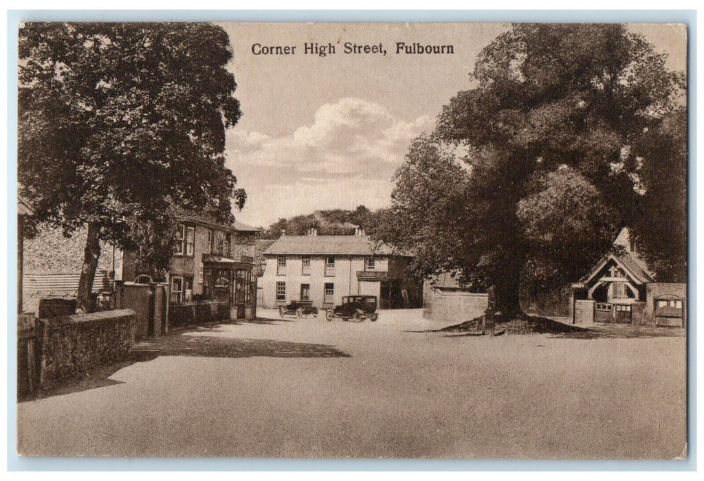 c1910 Corner High Street Fulbourn Cambridgeshire England Posted Antique Postcard