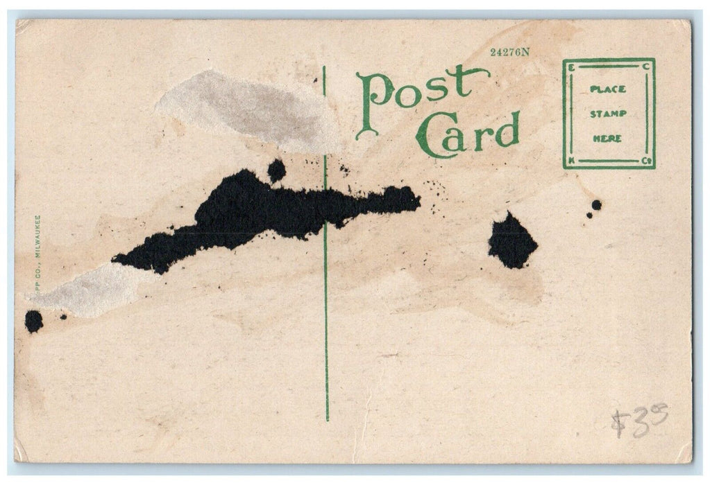 c1910's Home National Bank Post Office Looking West Arkansas City AR Postcard