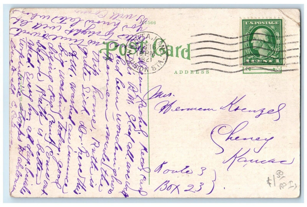 1921 View On Fourth Street Houses Arkansas City Kansas KS Vintage Postcard
