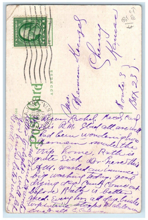 1921 View On Fourth Street Houses Arkansas City Kansas KS Vintage Postcard