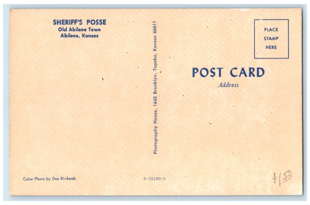 Sheriff's Posse Old Abilene Town Horses General Store Abilene Kansas KS Postcard