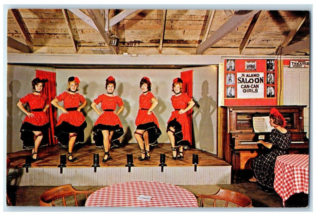 1964 Can Can Girls Dancers Alamo Saloon Abilene Kansas KS Vintage Postcard