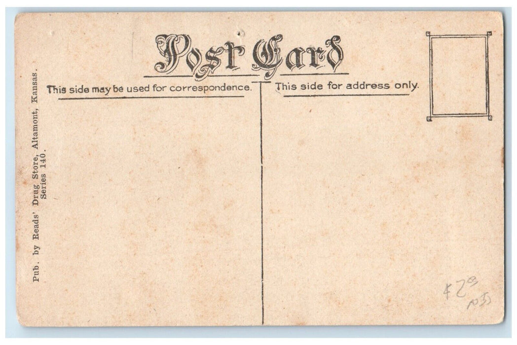c1910's Labette County High School Building Altamont Kansas KS Antique Postcard