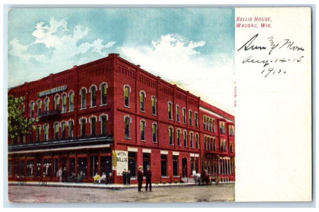 c1910 Exterior View Bellis House Building Wausau Wisconsin WI Unposted Postcard