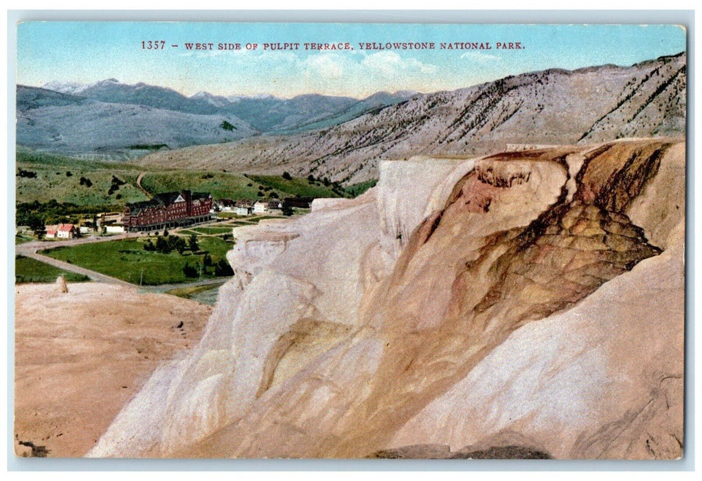 c1910 West Side Pulpit Terrace Field Yellowstone National Park Wyoming Postcard