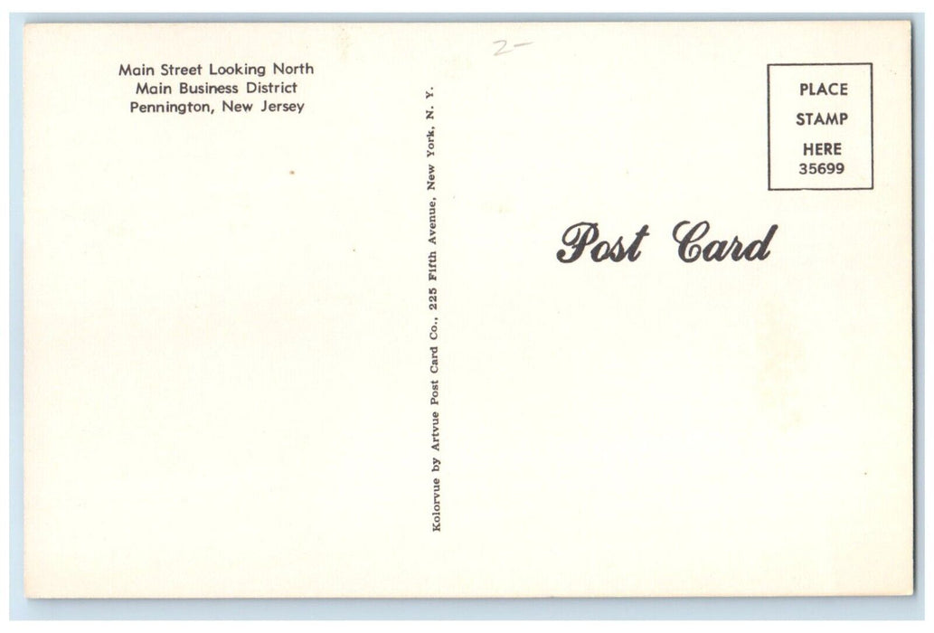 c1960 Main Street North Main Business District Pennington New Jersey NJ Postcard