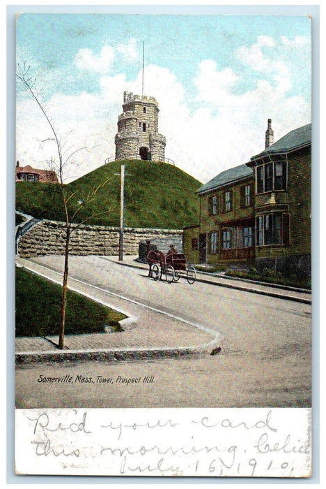 1910 Tower Prospect Hill Exterior Building Somerville Massachusetts MA Postcard