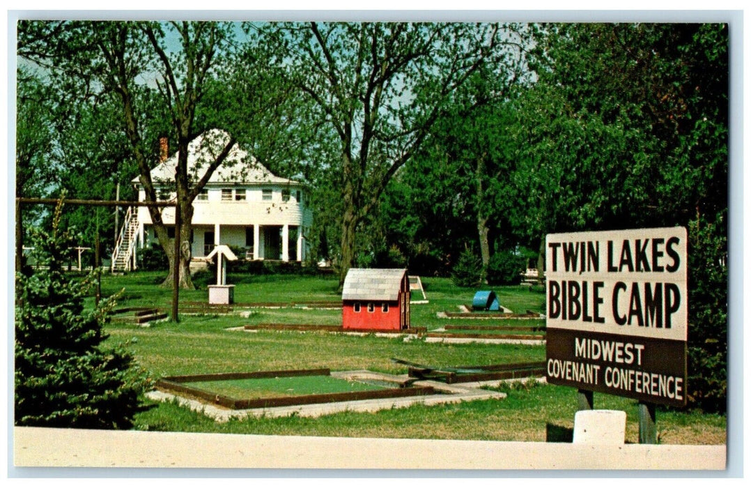 c1960 Twin Lakes Bible Camp Rt. Mini-Golf Administration Manson Iowa IA Postcard