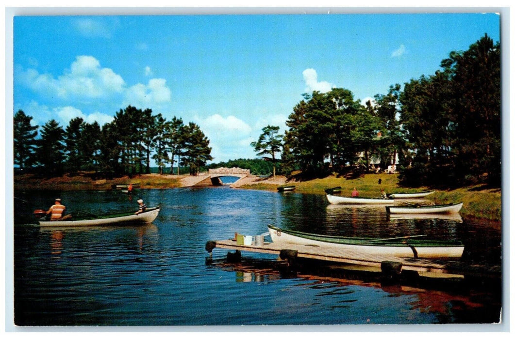 c1960 Muhl's Island View Lodge Brainerd Whitefish Chain Lake Minnesota Postcard