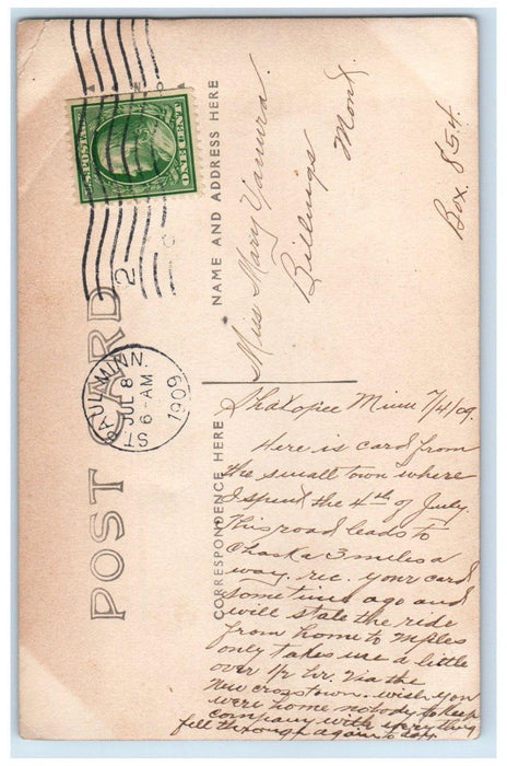 1909 Lovers Lane Shakopee St. Paul Minnesota MN, Dirt Road RPPC Photo Postcard