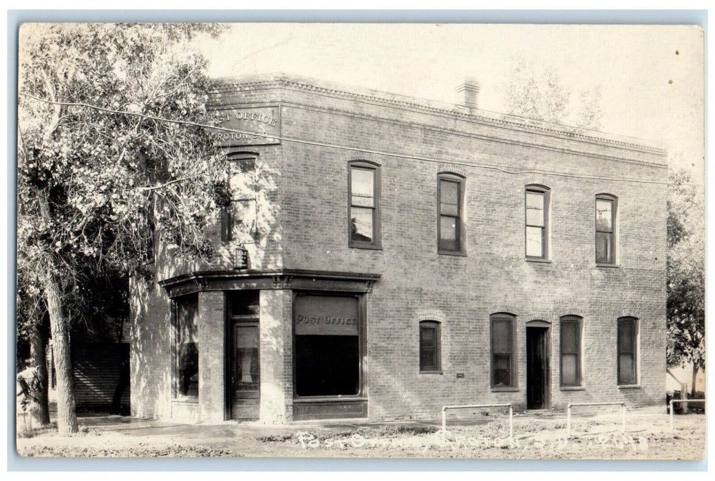 c1930's Post Office Building Groton South Dakota SD RPPC Photo Vintage Postcard