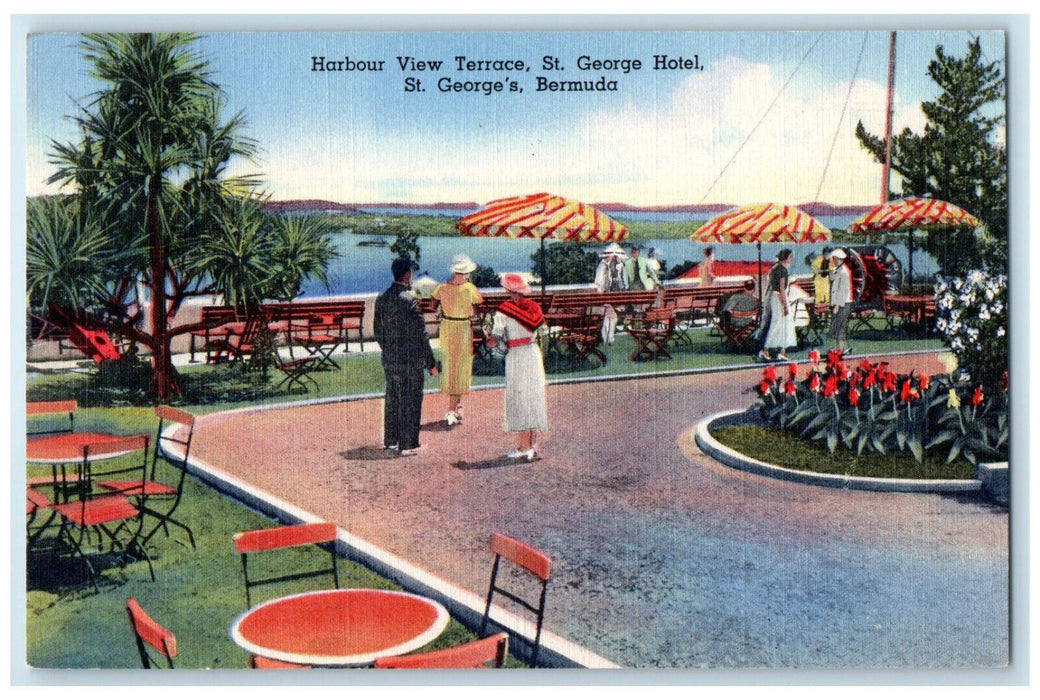 c1940's Harbour View Terrace St. George Hotel St. George's Bermuda Postcard
