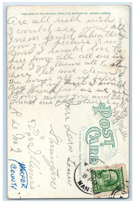 c910's Court House Building Harper County Anthony Kansas KS Antique Postcard