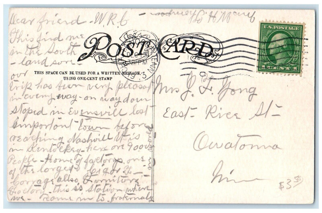 1913 Union Station The City Of Opportunities Nashville Tennessee TN Postcard