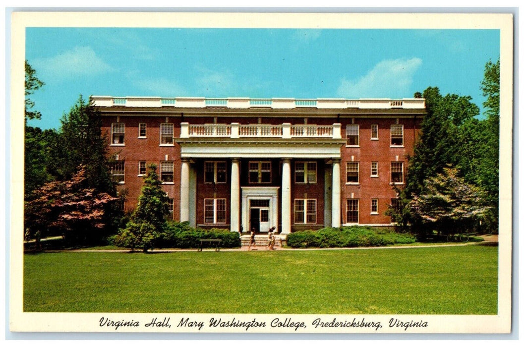 c1950's Virginia Hall Mary Washington College Fredericksburg VA Vintage Postcard