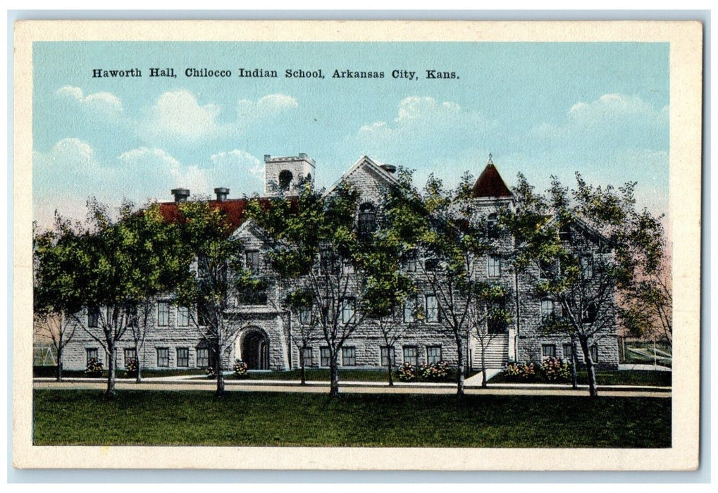 c1910's Haworth Hall Chilocco Indian School Arkansas City Kansas KS Postcard