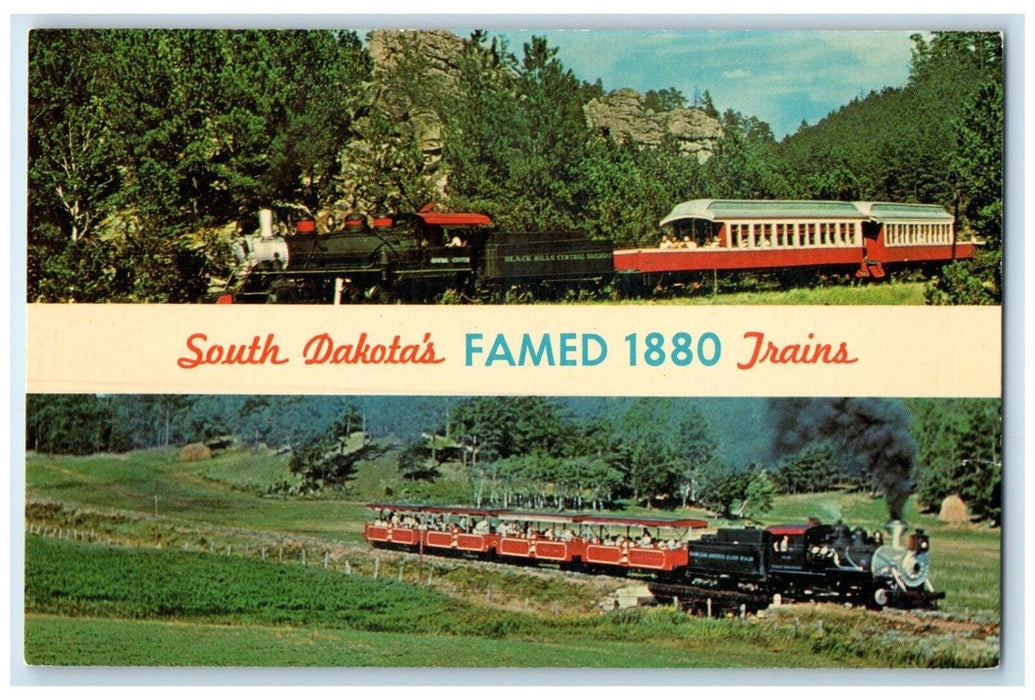 South Dakota's Fames 1880 Trains Keystone SD Dual View Vintage Postcard