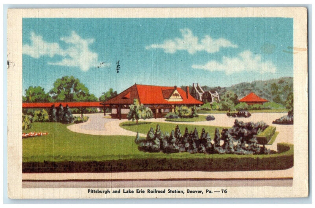 1946 Pittsburg Lake Erie Railroad Beaver New Brighton Pennsylvania PA Postcard