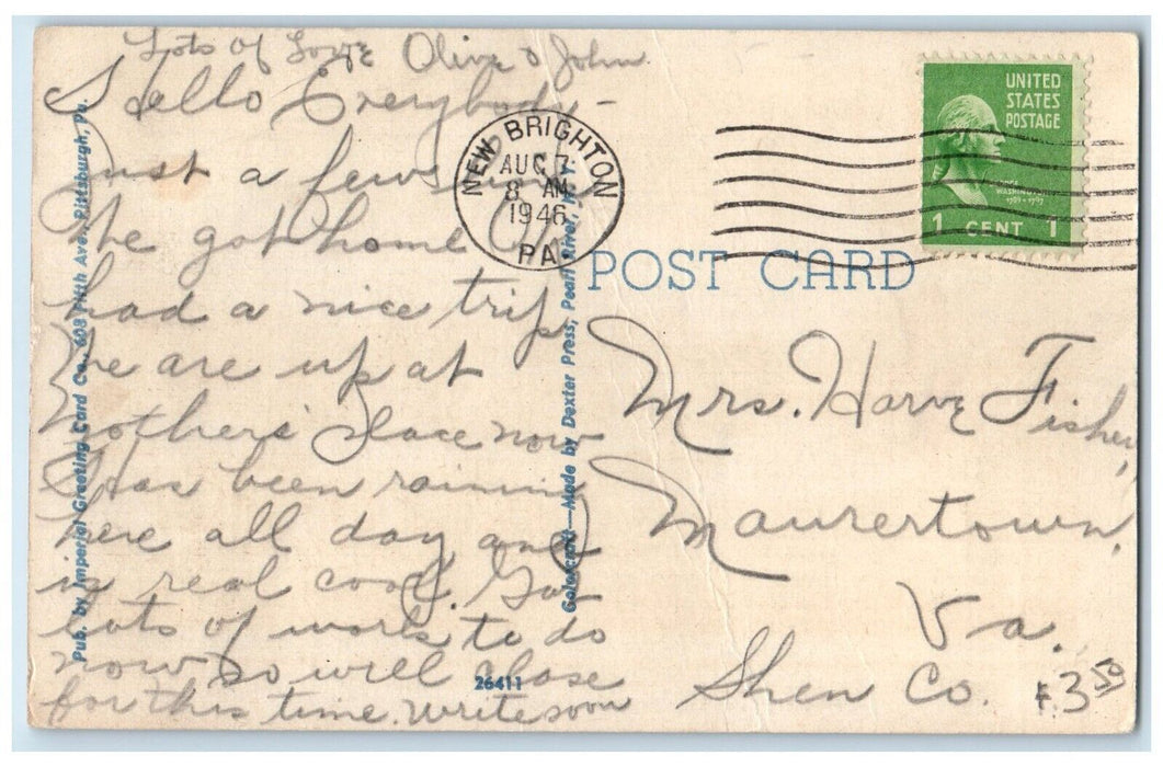 1946 Pittsburg Lake Erie Railroad Beaver New Brighton Pennsylvania PA Postcard