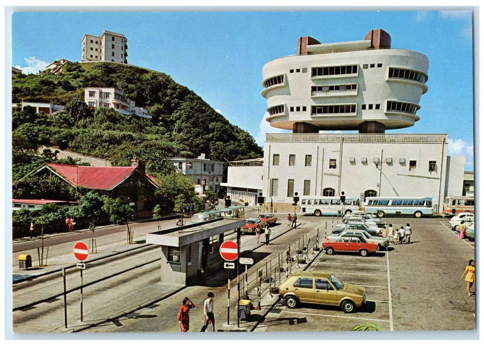 c1960's Parking at Peak Tower Restaurant Hong Kong Unposted Vintage Postcard