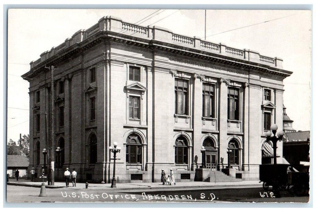 c1930's US Post Office Building Aberdeen South Dakota SD RPPC Photo Postcard