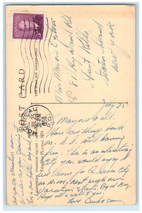1950 View of Laurentien Montreal Quebec Canada Vintage Posted Postcard