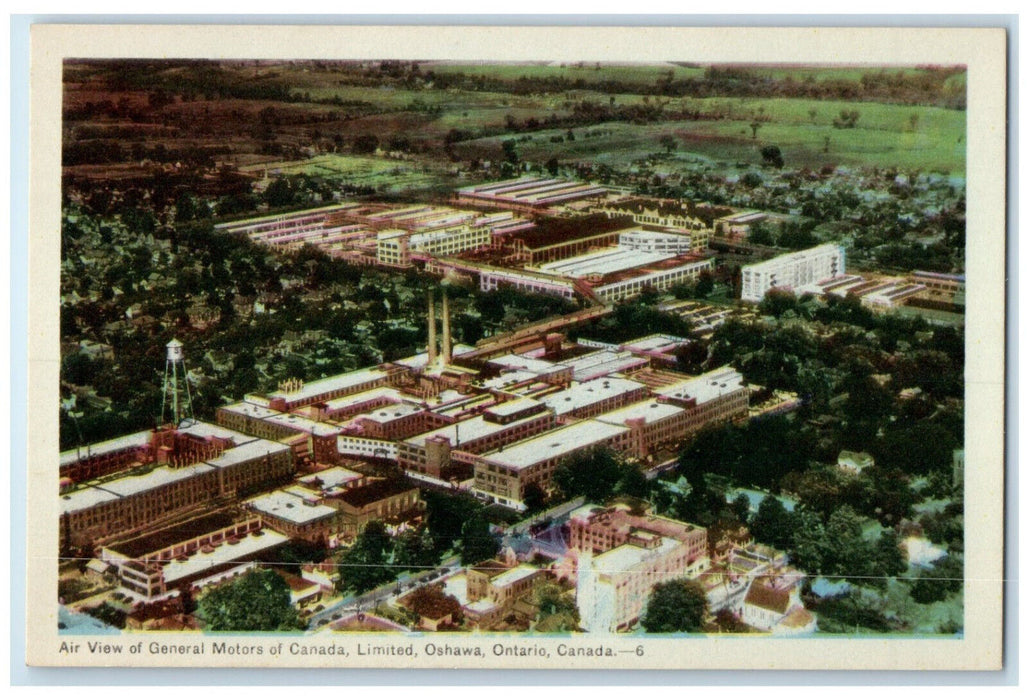 c1940's Air View General Motors Limited Oshawa Ontario Canada Postcard