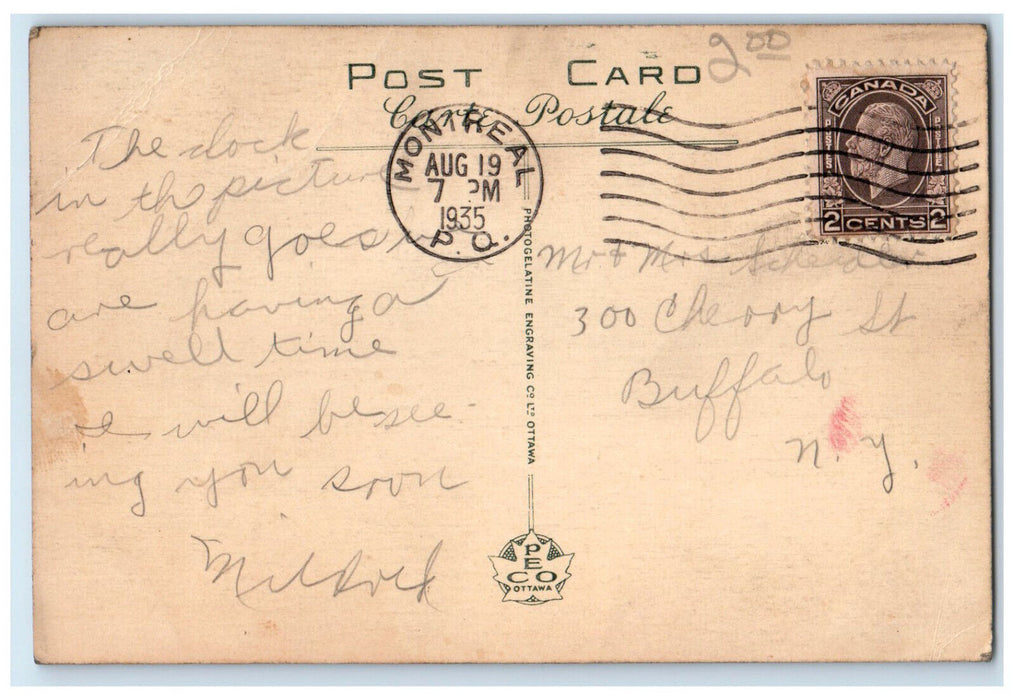 1935 Floral Clock at Westmount Park Montreal Quebec Canada Posted Postcard