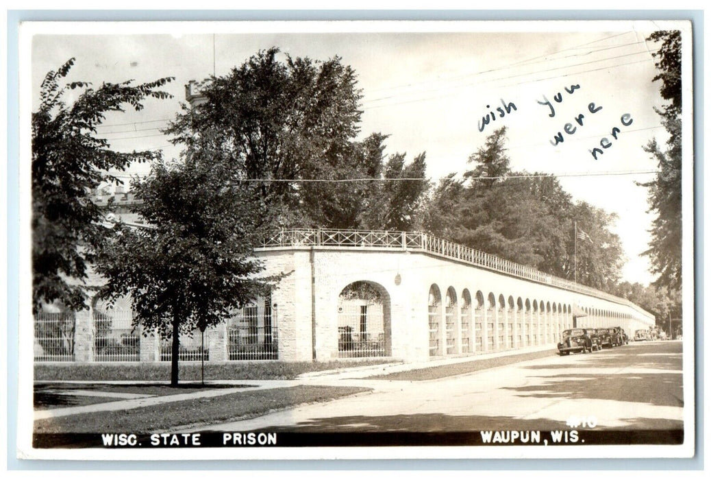 1946 Wisconsin State Prison Cars Waupun Wisconsin WI RPPC Photo Vintage Postcard