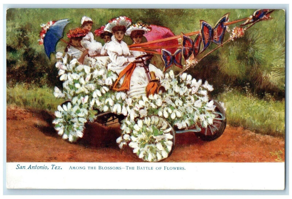 c1910 Among The Blossoms Battle Flowers San Antonio Texas Raphael Tuck Postcard