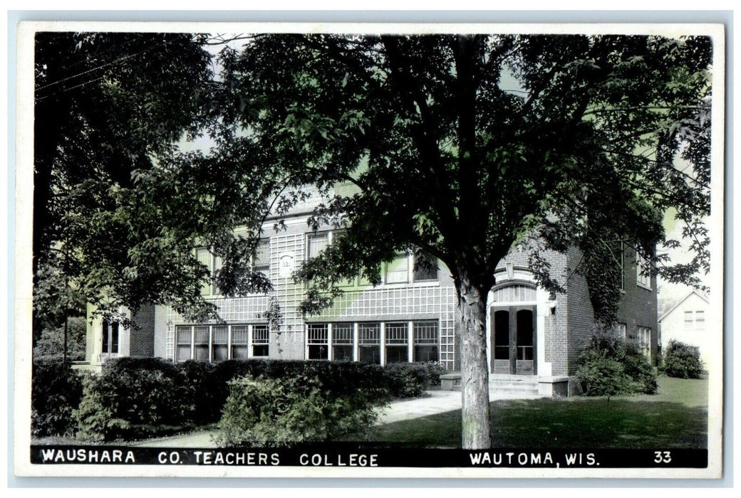 Waushara Co. Teachers College Wautoma Wisconsin WI RPPC Photo Vintage Postcard