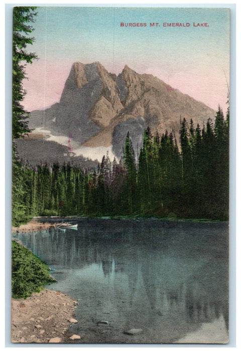 c1910 Burgees Mt. Emerald Lake British Columbia Canada Antique Unposted Postcard