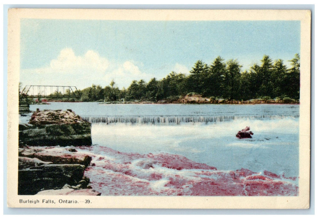 c1940's Bridge View Burleigh Falls Ontario Canada Vintage Unposted Postcard