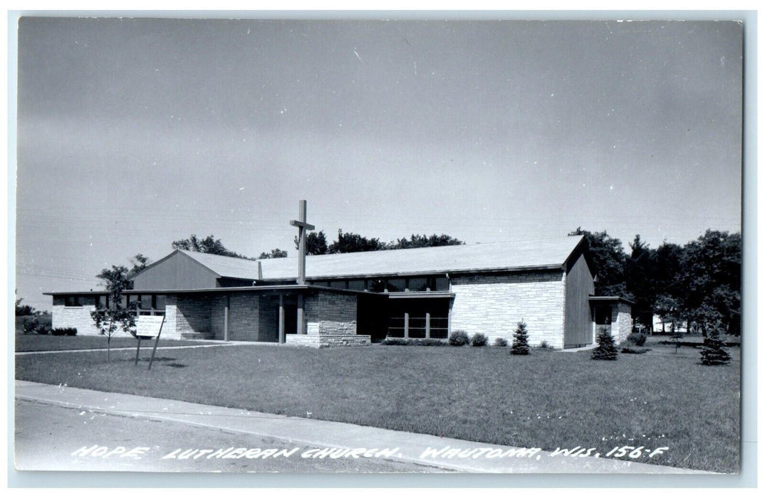 c1940's Hope Lutheran Church Wautoma Wisconsin WI RPPC Photo Vintage Postcard