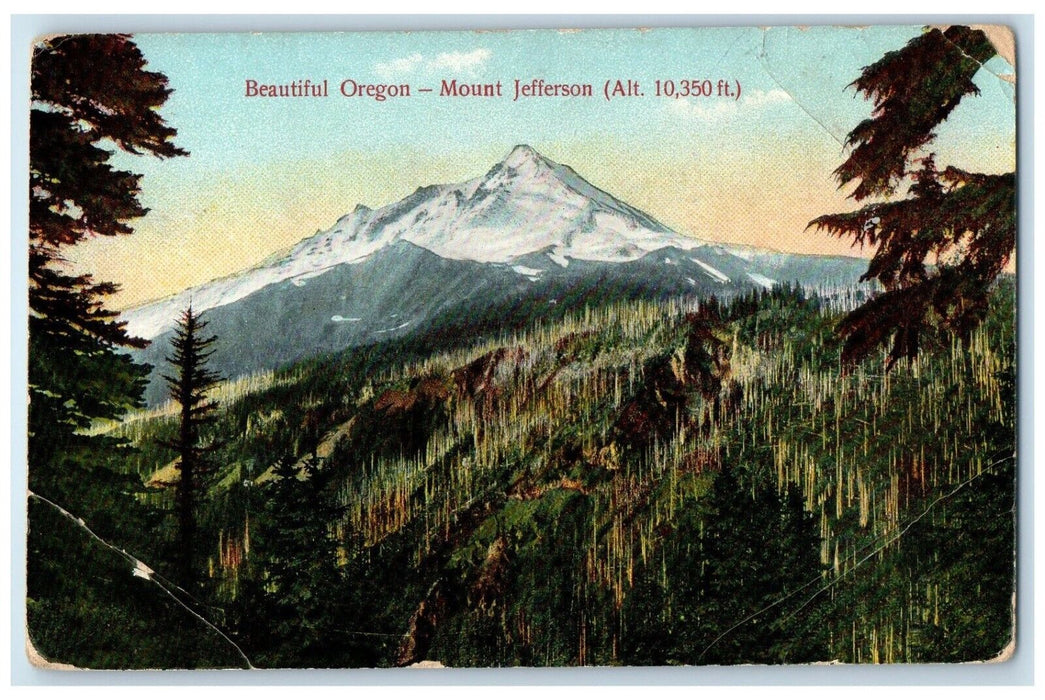 1910 Scenic View Mount Jefferson Beautiful Oregon OR Antique PNC Series Postcard