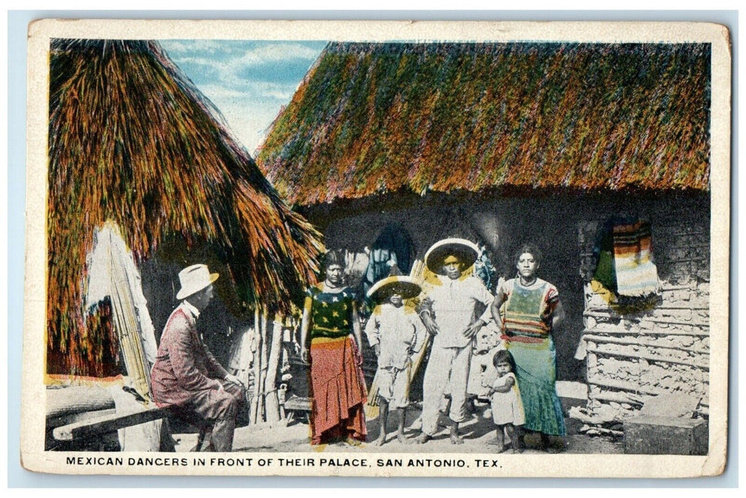 1920 Mexican Dancers Front Palace San Antonio Texas TX Unposted Vintage Postcard