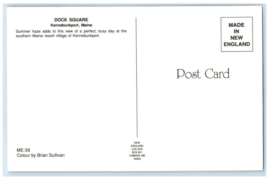 c1960 Busy Day Dock Classic Cars Building Square Kennebunkport Maine ME Postcard
