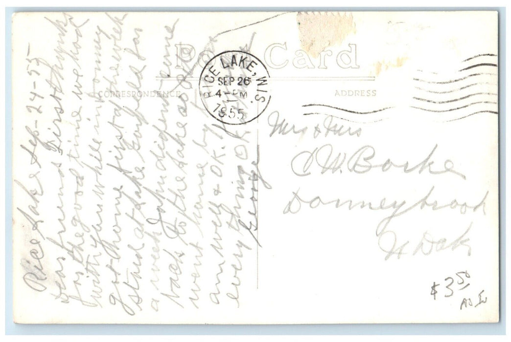 Edgewater Pearl's Harbor Resort Des Moines Lake Webb Lake WI RPPC Photo Postcard