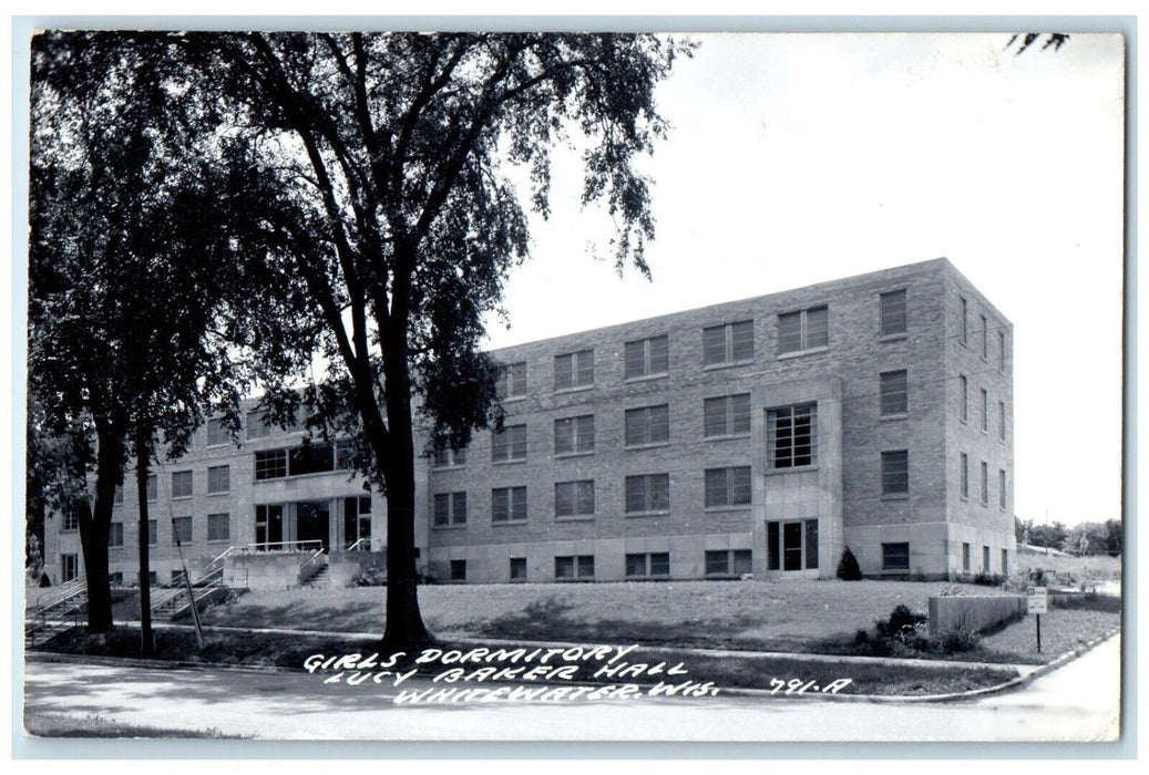 Girls Dormitory Lucy Baker Hall Whitewater Wisconsin WI RPPC Photo Postcard